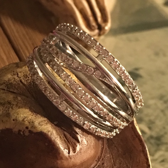 CZ/Silver Rope Ring - Picture 6 of 8